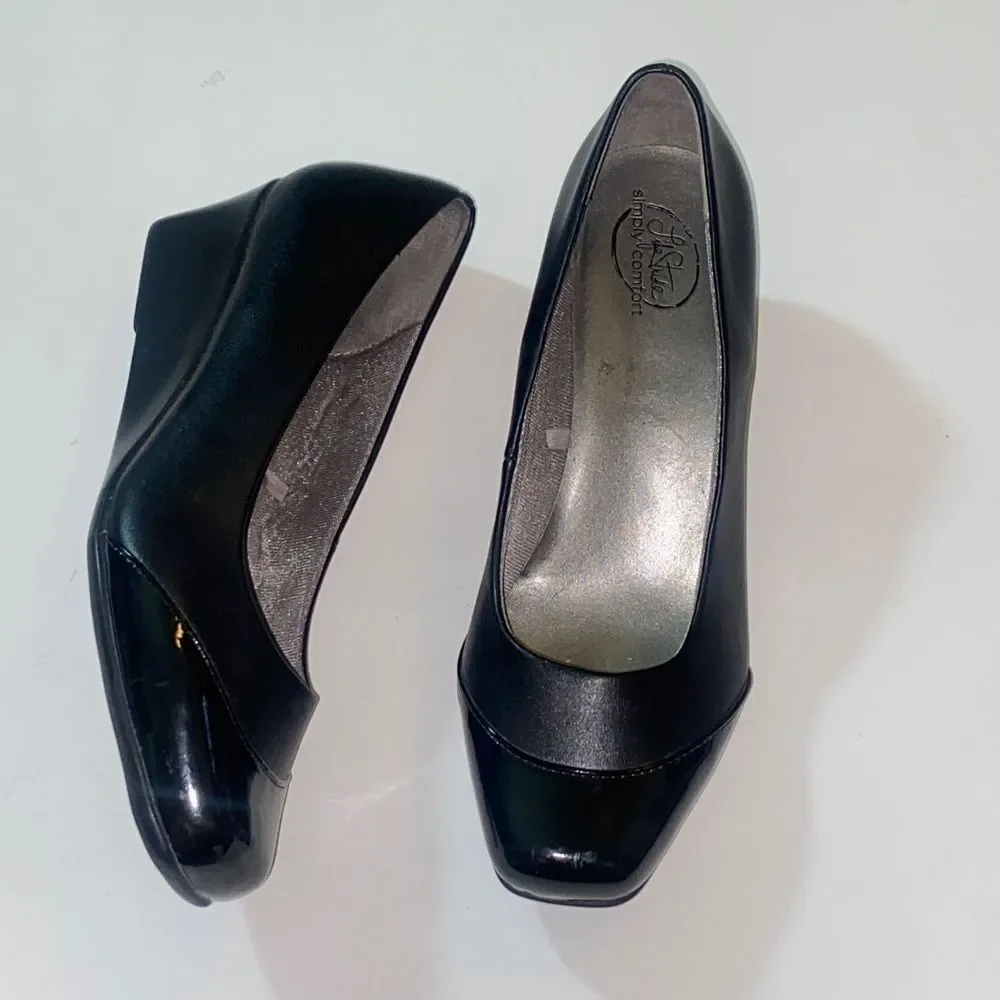 Life Stride Simply Comfort Elegant Black Wedge Shoes Size US 10W